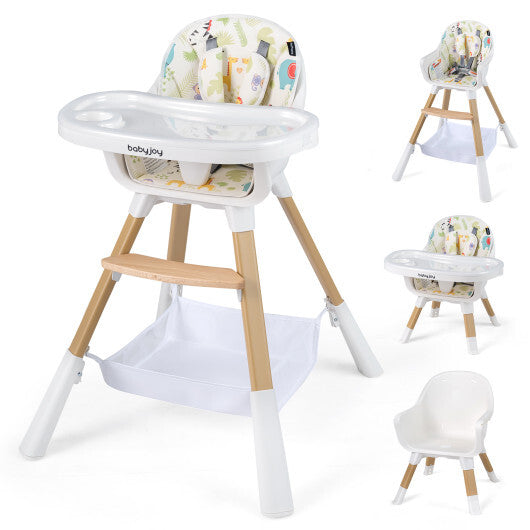Costway 4 in 1 High Chair for Babies Convertible Toddler Highchair-Multicolor