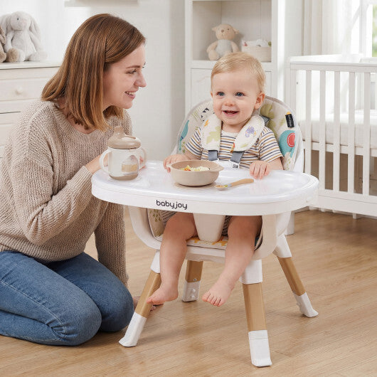 Costway 4 in 1 High Chair for Babies Convertible Toddler Highchair-Multicolor