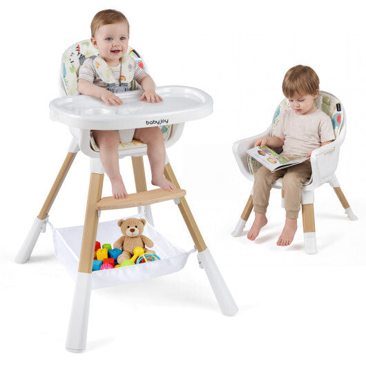 Costway 4 in 1 High Chair for Babies Convertible Toddler Highchair-Multicolor