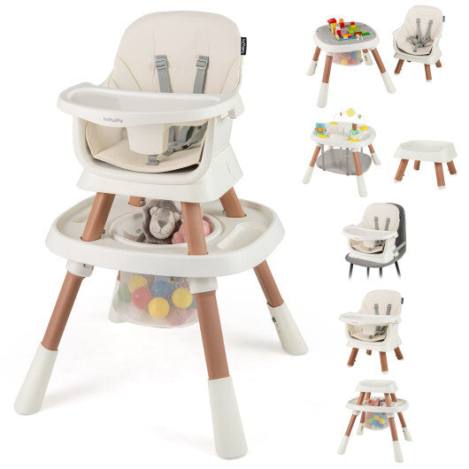 Costway 16-in-1 Baby High Chair with Activity Center and Booster Seat for Babies and Toddlers-White - Color: White