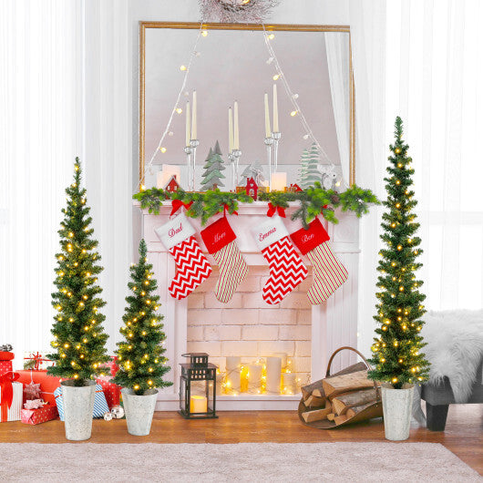 Costway Set of 3 Pre-Lit Artificial Christmas Trees with 423 Branch Tips 3  4  5 FT