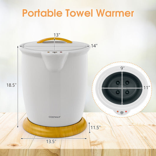 Costway Towel Warmer Bucket with Fragrance Holder and Auto Shut-Gray
