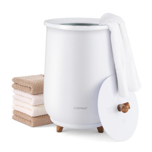 Costway 23L Large Luxury Bucket-Style Towel Warmer with Fragrant Disc Holder-White