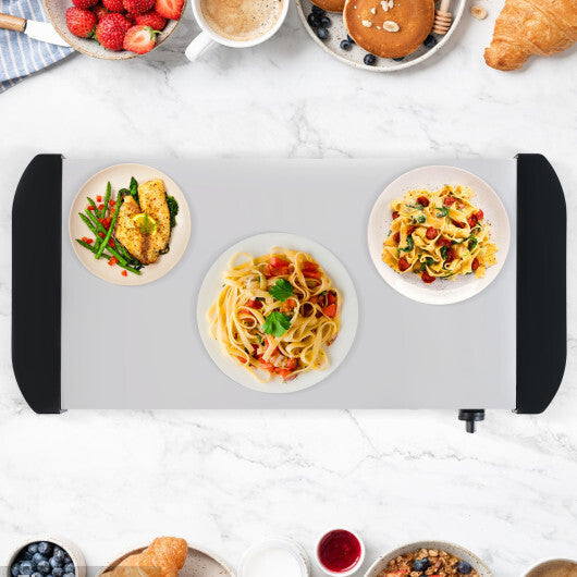 Costway Electric Buffet Server Food Warmer with 3 Removable Trays Adjustable Tempered