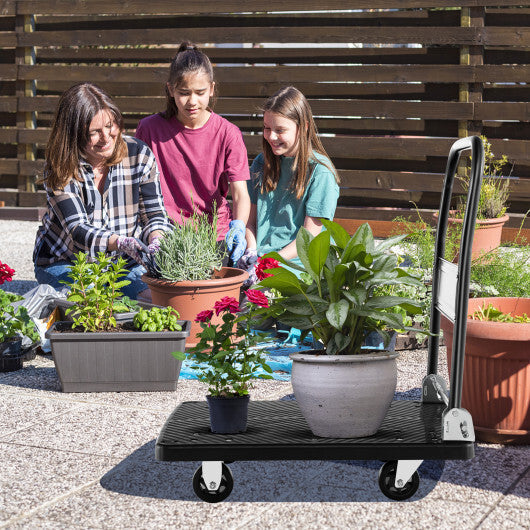 Costway Folding Push Cart Dolly Platform Hand Truck with 360 Swivel Wheels 440LBS Capacity