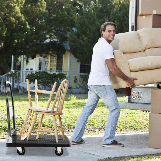 Costway Folding Push Cart Dolly Platform Hand Truck with 360 Swivel Wheels 440LBS Capacity