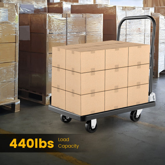 Costway Folding Push Cart Dolly Platform Hand Truck with 360 Swivel Wheels 440LBS Capacity