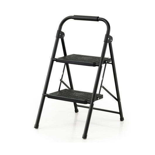 Costway 2 Step Ladder Folding Step Stool 330lbs Capacity with Anti-Slip Pedal & Handle