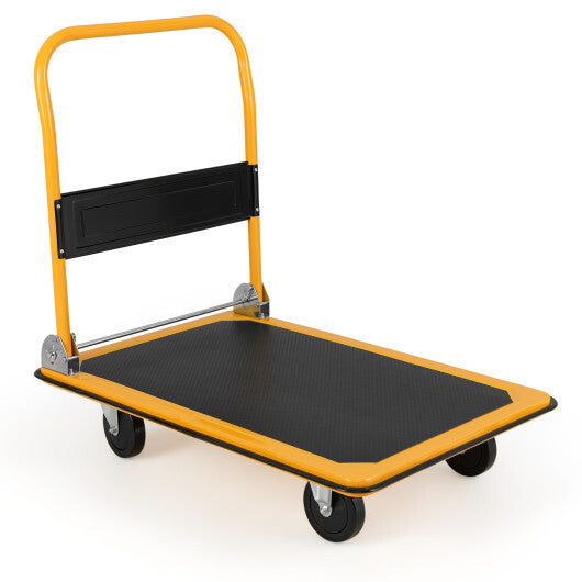 Costway Folding Platform Cart Dolly Hand Truck-Black