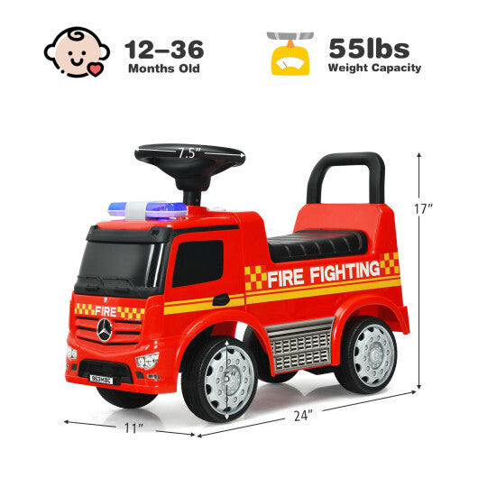 Costway Licensed Mercedes Benz Kids Fire Engine Racer-Red