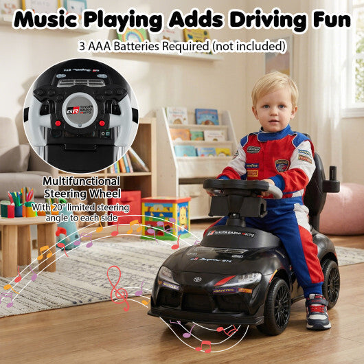 Costway 3-in-1 Toyota Licensed Foot-to-Floor Stroller Sliding Walking Toy-Black