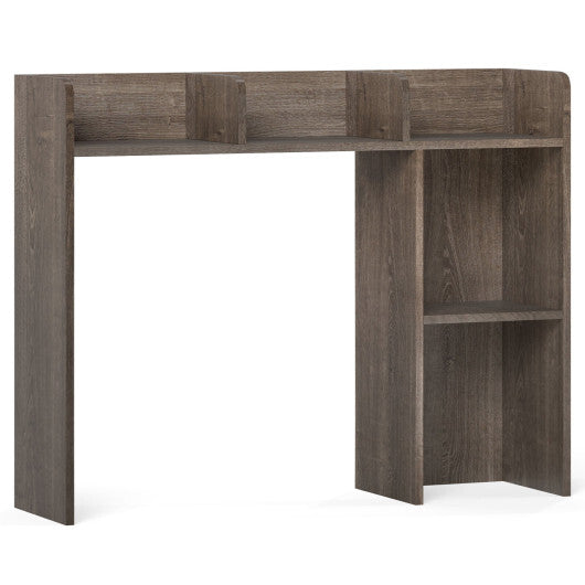 Costway 3-Tier Multipurpose Desk Bookshelf with 4 Shelves-Oak