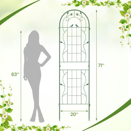Costway 2 Pack Rustproof Metal Garden Trellis 71" x 20" Wire Lattice Panel for Patio Green